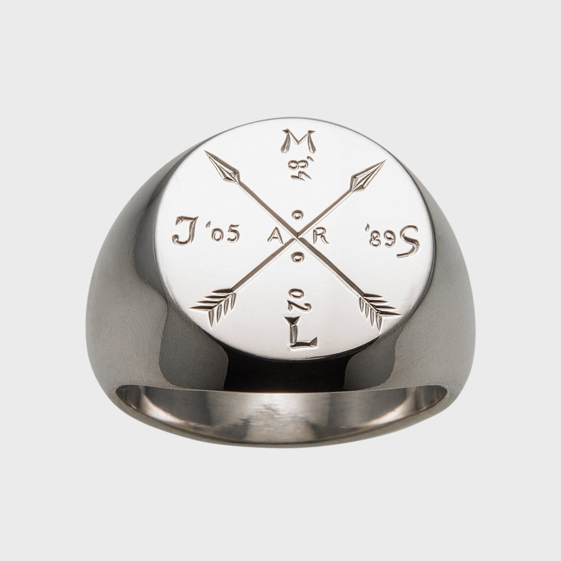 Siegelring Handgravur Pfeile -  Unikate -  RINGKING Max Grün - Goldschmied aus Leidenschaft