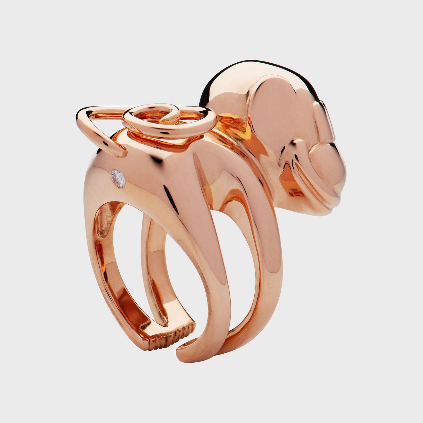 Tierring Klammeraffe Roségold - Kollektionen - RINGKING Max Grün - Goldschmied aus Leidenschaft