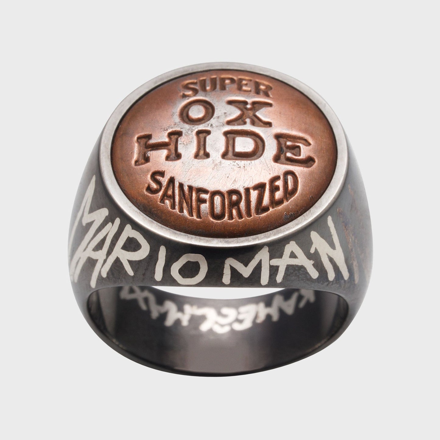 Siegelring Oxhide Jeansknopf - Unikate - RINGKING Max Grün - Goldschmied aus Leidenschaft