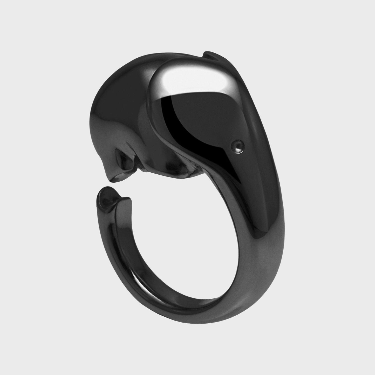 Tierring Elefant in schwarz - Kollektionen - RINGKING Max Grün - Goldschmied aus Leidenschaft