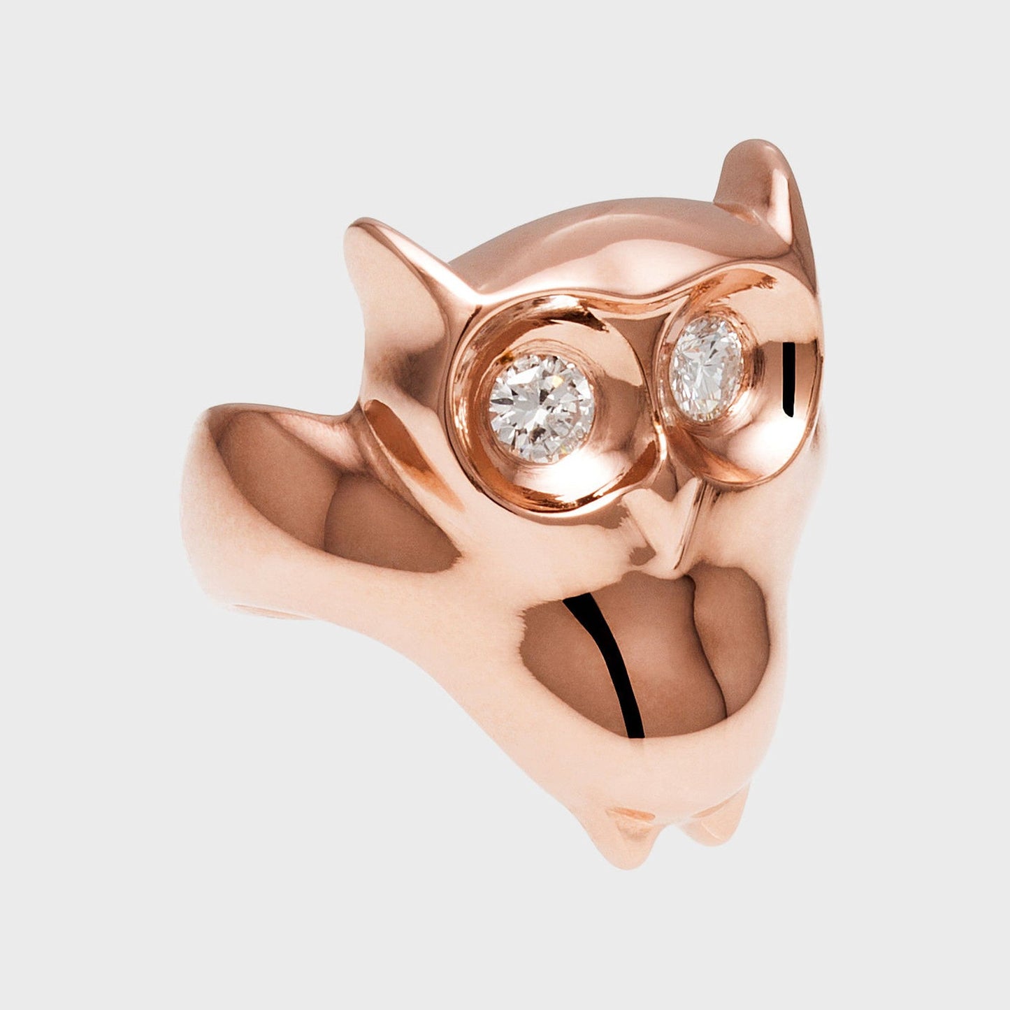 Tierring Eule Roségold - Kollektionen - RINGKING Max Grün - Goldschmied aus Leidenschaft