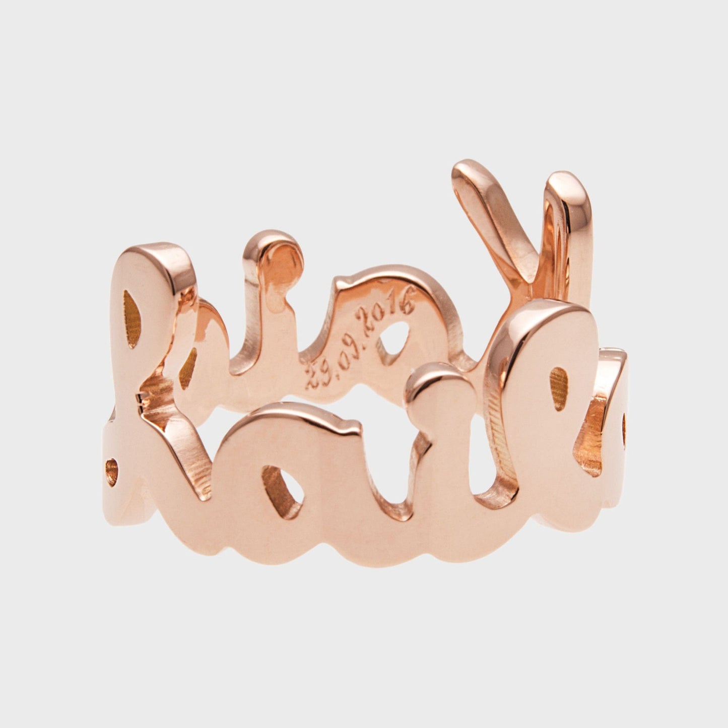 Namensring Roségold - Kollektionen - RINGKING Max Grün - Goldschmied aus Leidenschaft