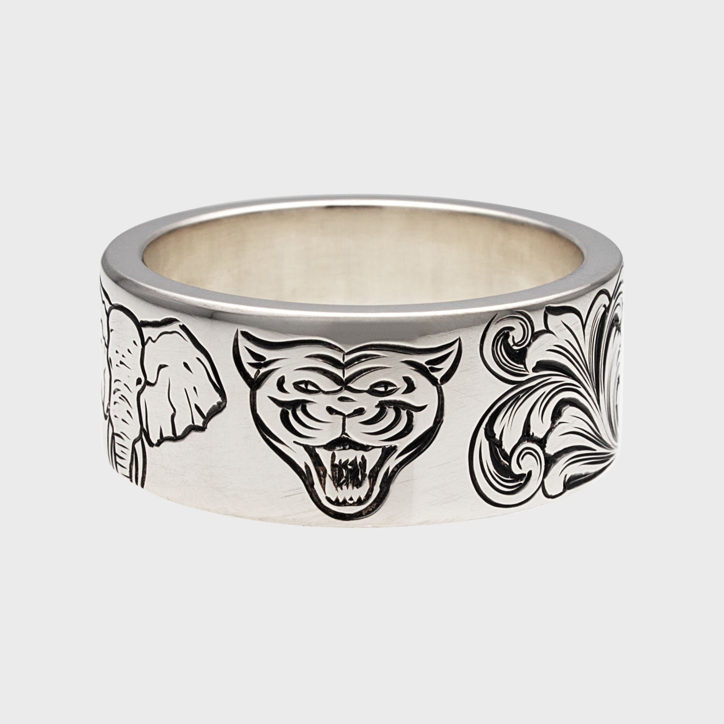 Silberring mit Handgravur - Unikate - RINGKING Max Grün - Goldschmied aus Leidenschaft