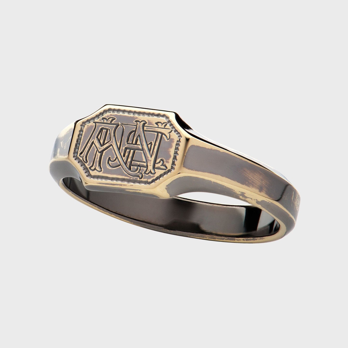 Siegelring Vintage Look - Unikate - RINGKING Max Grün - Goldschmied aus Leidenschaft
