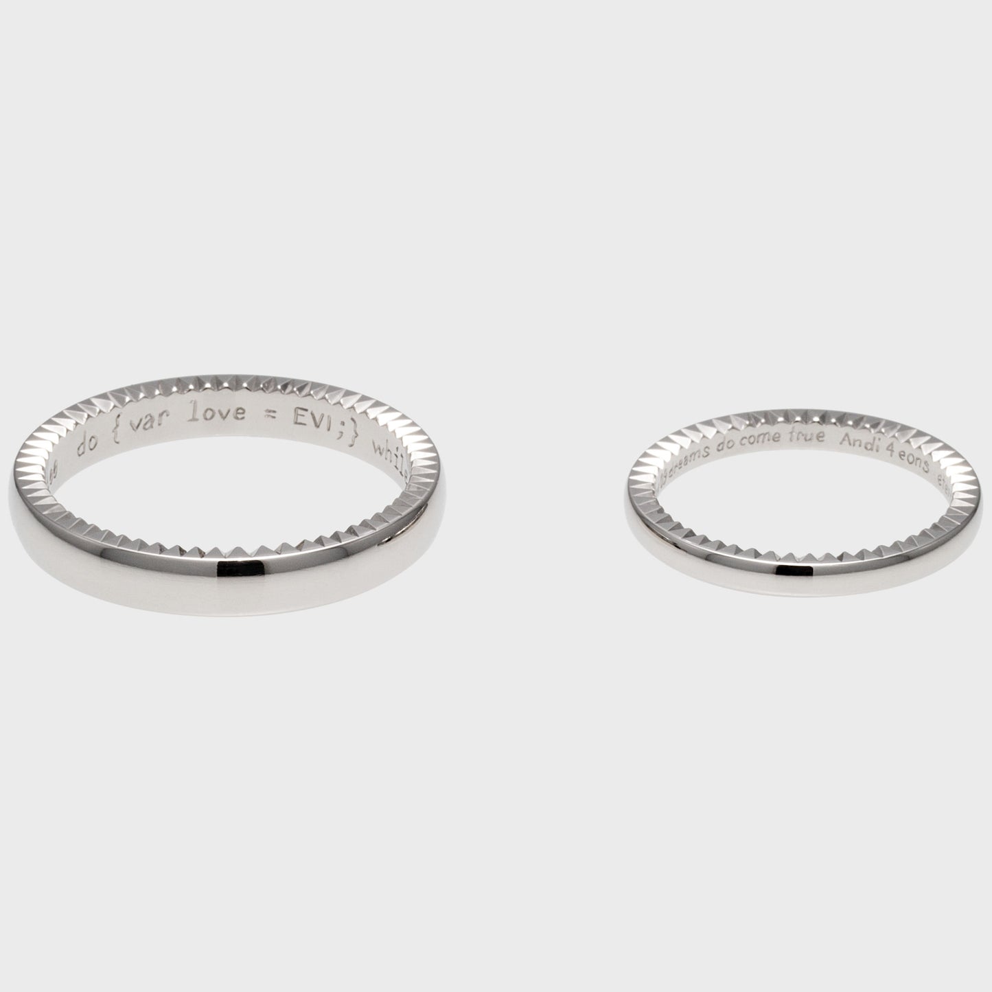 Eheringe 18 KT Weißgold facettierte Kante