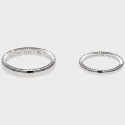 Eheringe 18 KT Weißgold facettierte Kante