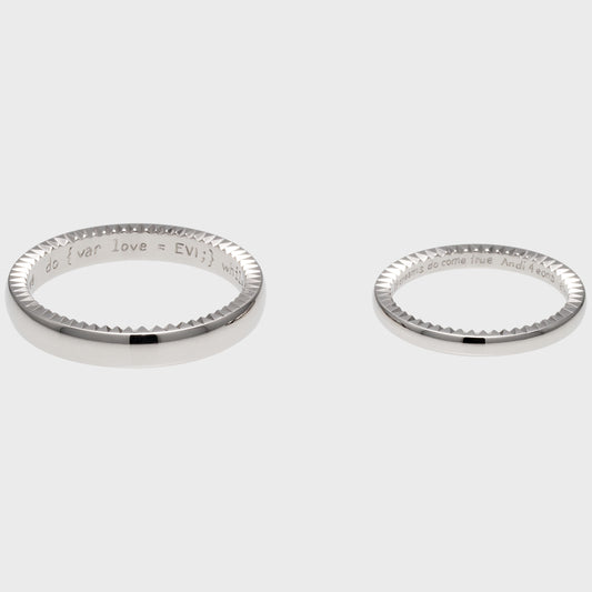 Eheringe 18 KT Weißgold facettierte Kante