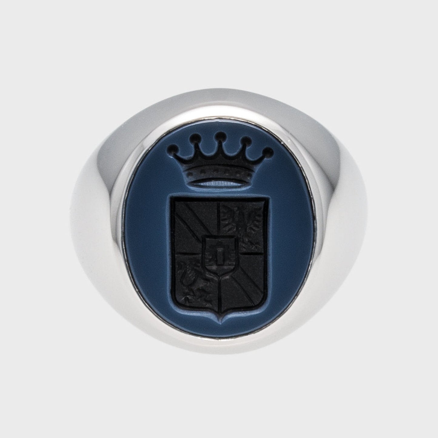 Siegelring Wappen Blau -  Unikate -  RINGKING Max Grün - Goldschmied aus Leidenschaft