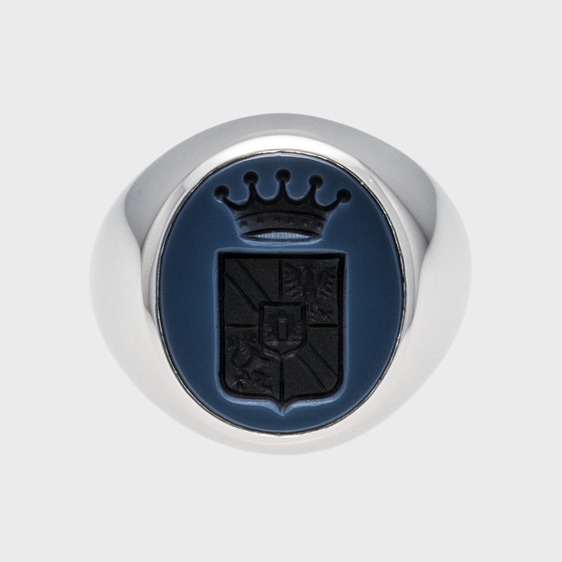 Siegelring Wappen Blau -  Unikate -  RINGKING Max Grün - Goldschmied aus Leidenschaft