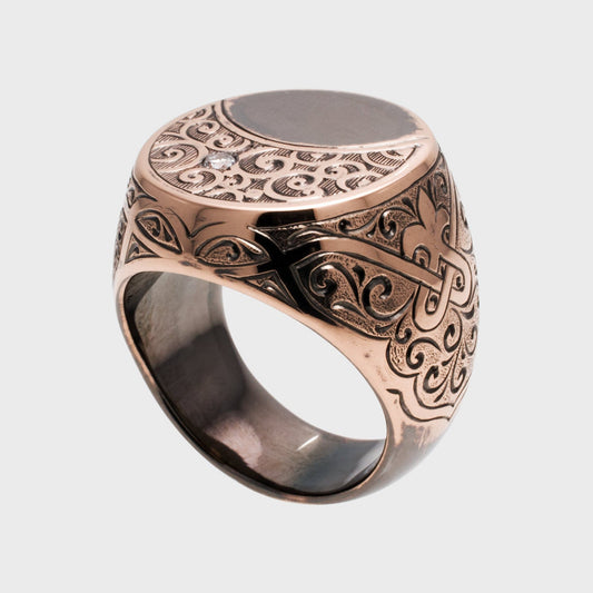Siegelring Halbmond -  Unikate -  RINGKING Max Grün - Goldschmied aus Leidenschaft