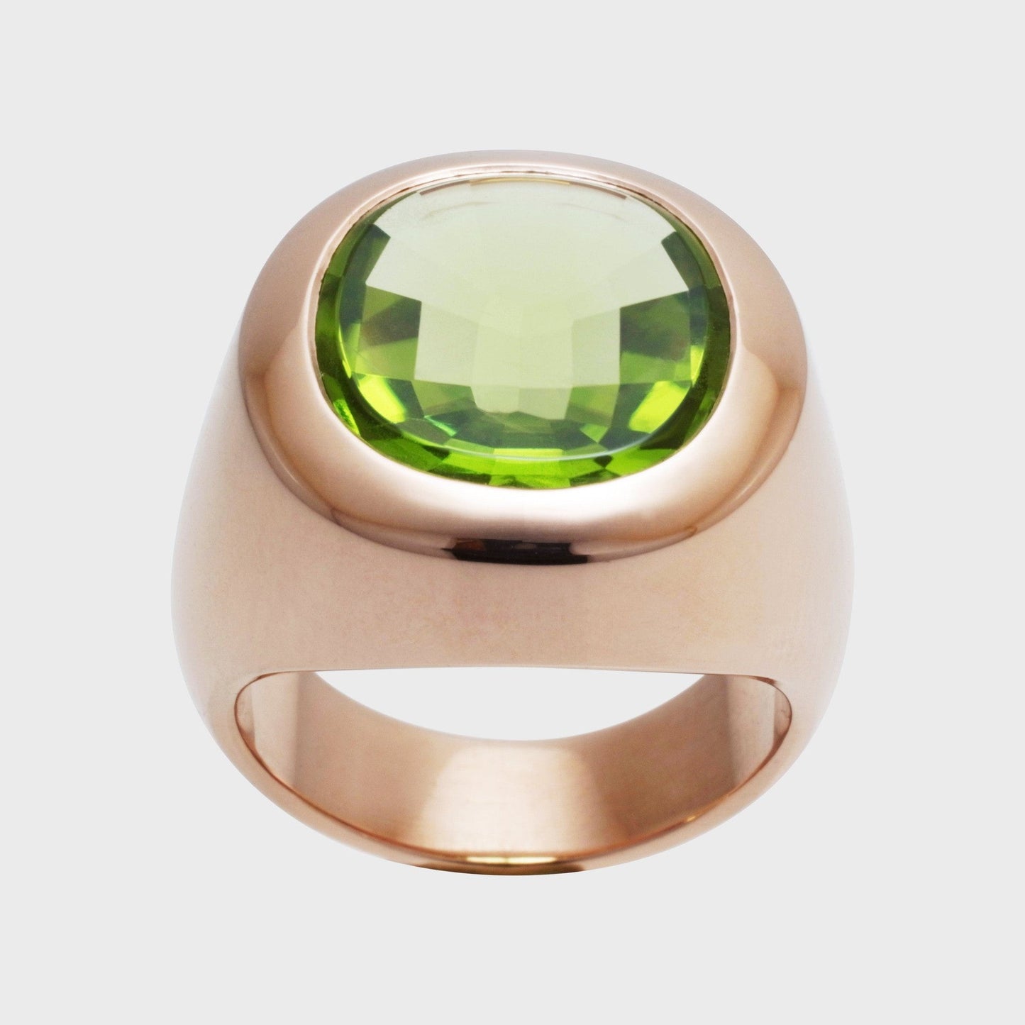 Siegelring Peridot -  Unikate -  RINGKING - Goldschmied aus Leidenschaft