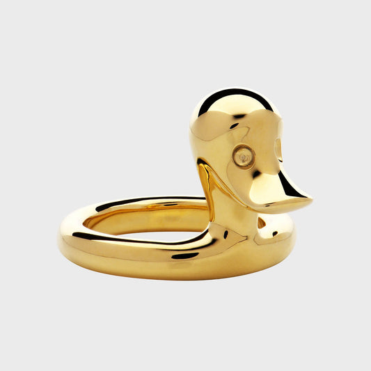 Tierring Ente Gelbgold -  Kollektionen -  RINGKING - Goldschmied aus Leidenschaft