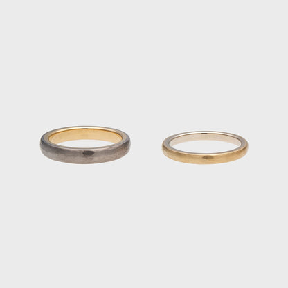 Eheringe Two Tone Hammerschlag -  Verlobung - Hochzeit -  RINGKING Max Grün - Goldschmied aus Leidenschaft
