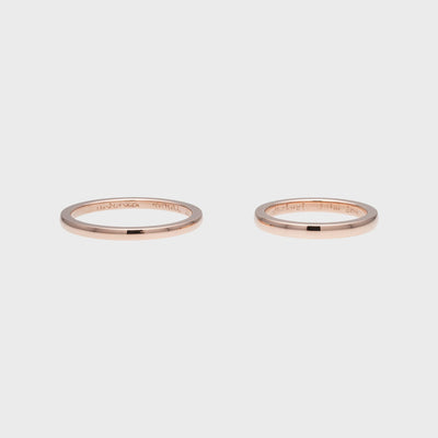 Slim rose gold wedding rings by RINGKING Max Grün