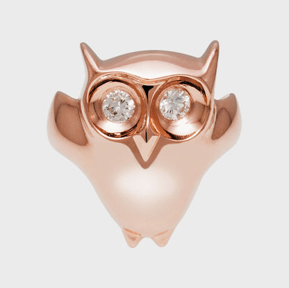 Tierring Eule Roségold -  Kollektionen -  RINGKING Max Grün - Goldschmied aus Leidenschaft