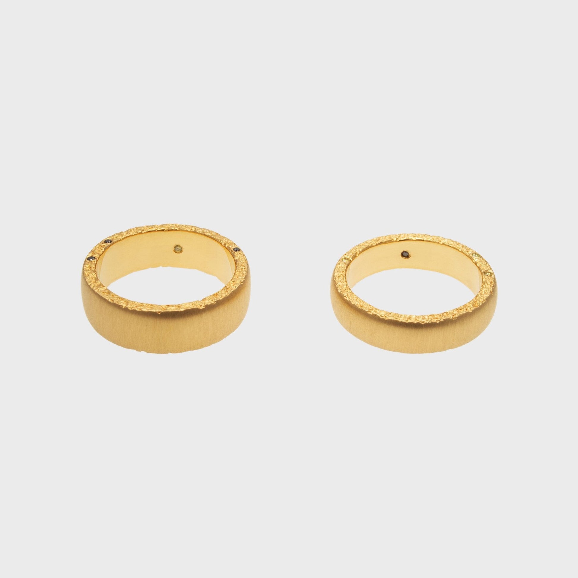 Eheringe Feingold Kristallkante -  Verlobung - Hochzeit -  RINGKING Max Grün - Goldschmied aus Leidenschaft