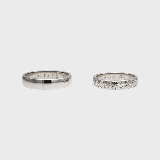 Eheringe Weißgold Gravur -  Verlobung - Hochzeit -  RINGKING Max Grün - Goldschmied aus Leidenschaft