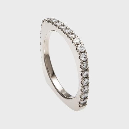 Ehering Squared & Pavéfassung -  Verlobung - Hochzeit -  RINGKING Max Grün - Goldschmied aus Leidenschaft