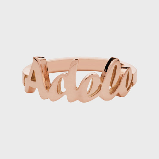Namensring Roségold Adele -  Kollektionen -  RINGKING Max Grün - Goldschmied aus Leidenschaft