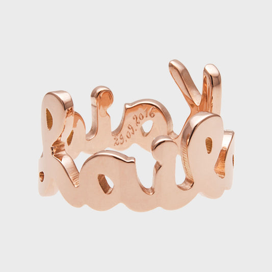 Namensring Roségold -  Kollektionen -  RINGKING Max Grün - Goldschmied aus Leidenschaft