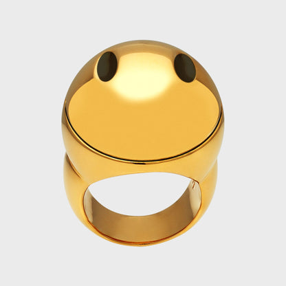 Handmodellierter Big Smiley-Ring Gelbgold -  Kollektionen -  RINGKING - Goldschmied aus Leidenschaft