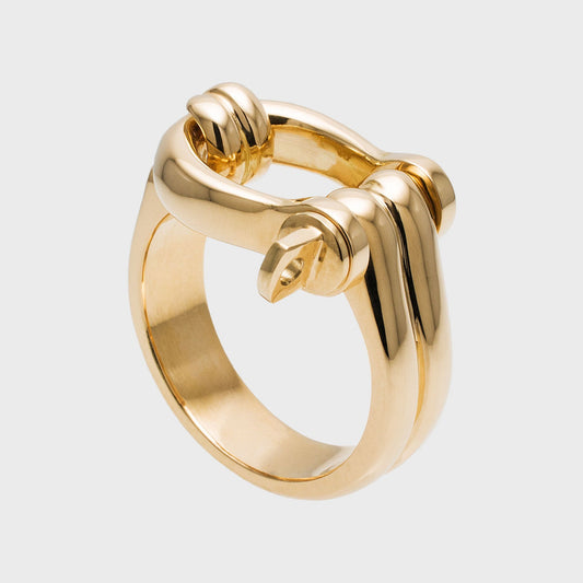 Schäkelring in Gelbgold -  Unikate -  RINGKING Max Grün - Goldschmied aus Leidenschaft