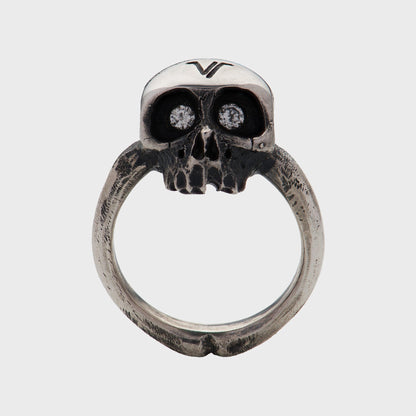 Totenkopfring Mini -  Unikate -  RINGKING Max Grün - Goldschmied aus Leidenschaft