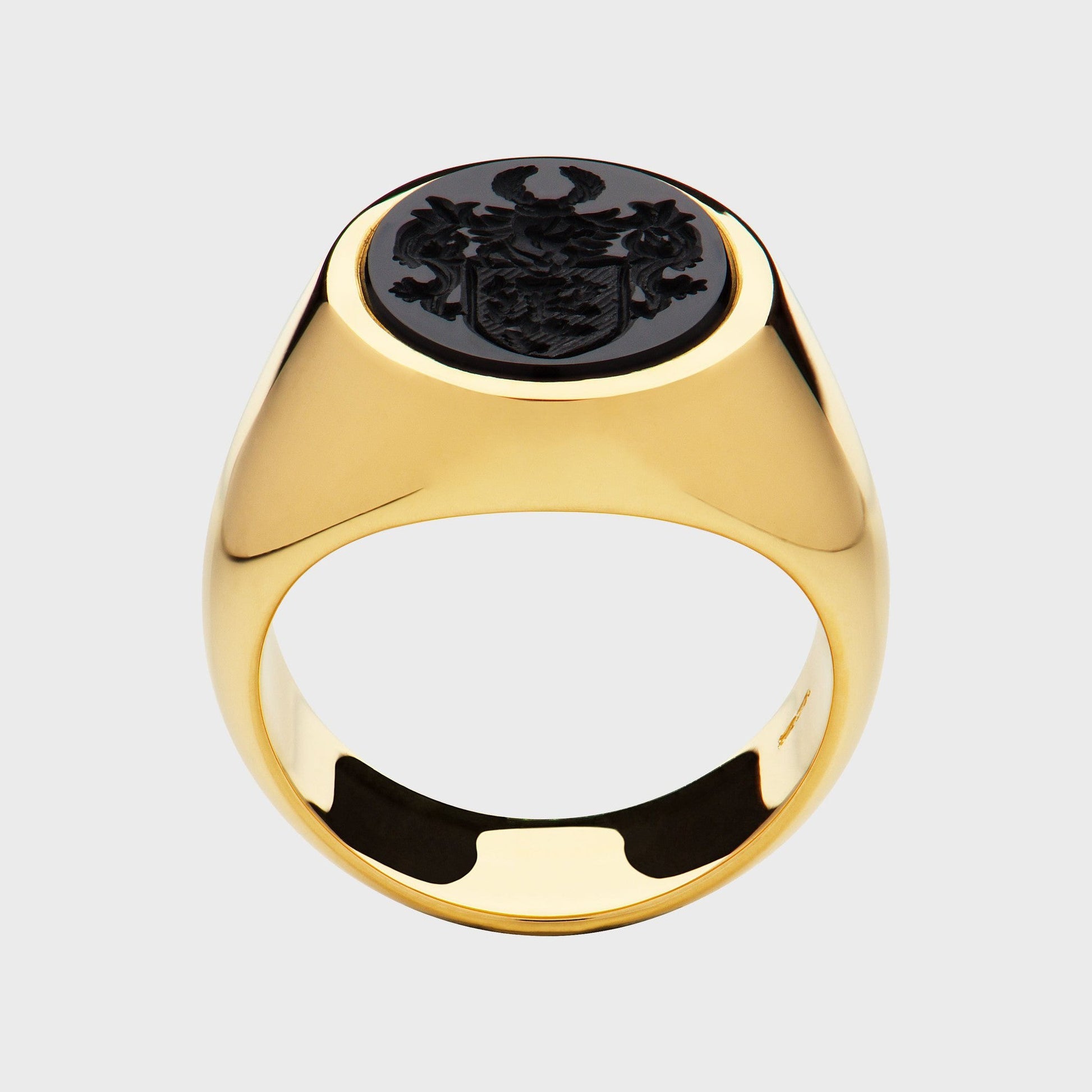 Siegelring Onyx 18KT -  Unikate -  RINGKING Max Grün - Goldschmied aus Leidenschaft