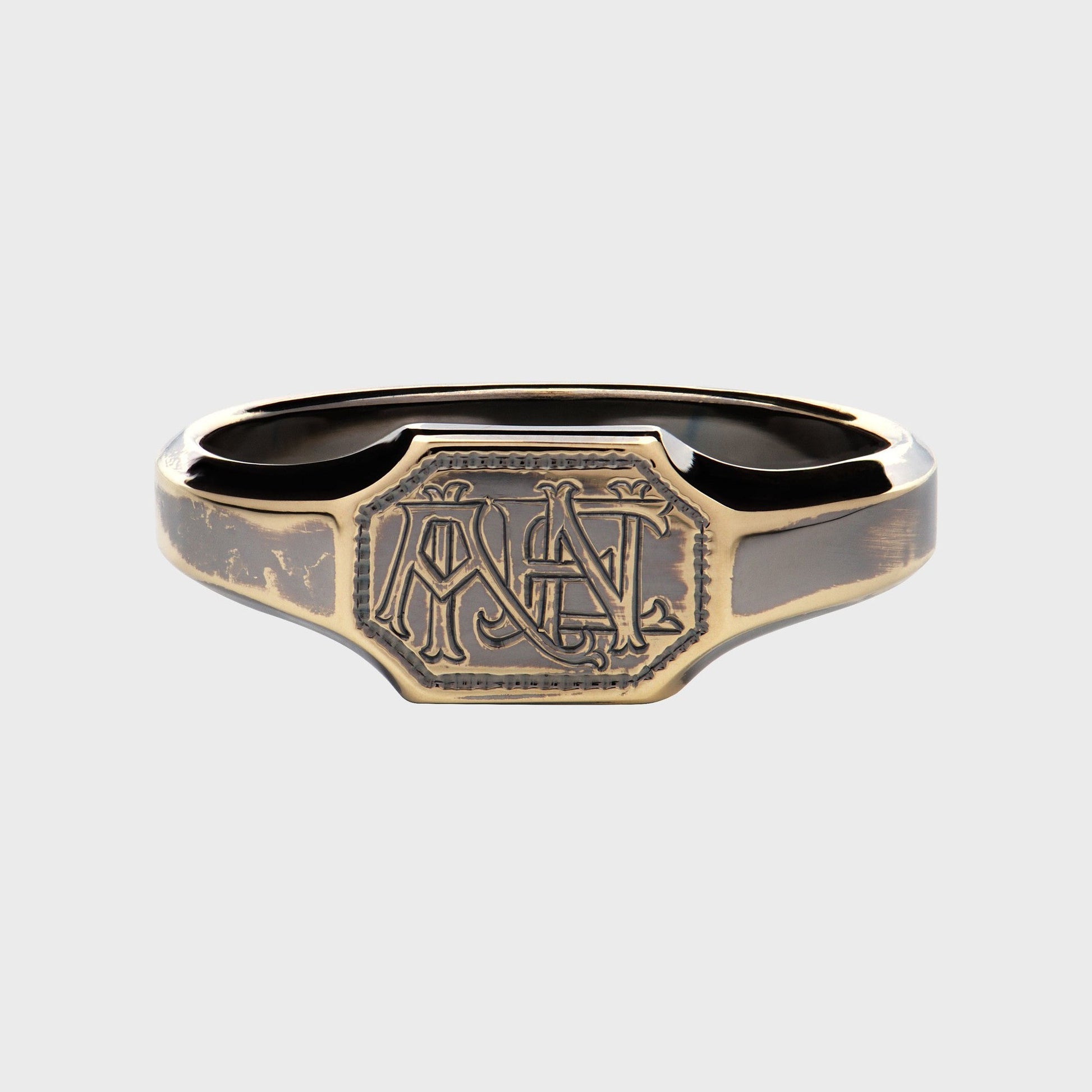 Siegelring Vintage Look -  Unikate -  RINGKING Max Grün - Goldschmied aus Leidenschaft
