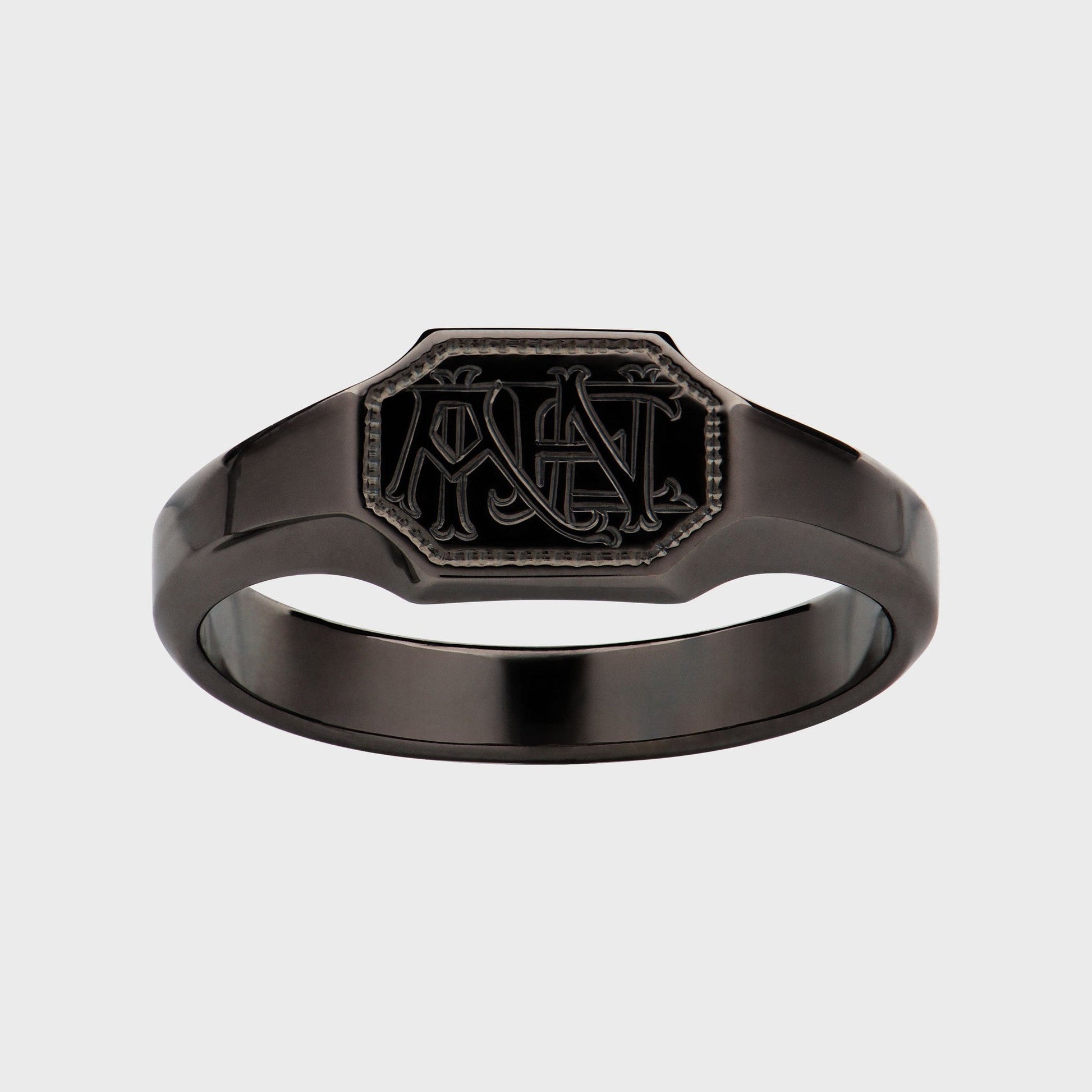 Siegelring Vintage Look -  Unikate -  RINGKING Max Grün - Goldschmied aus Leidenschaft