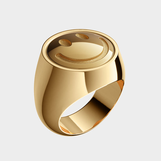 Siegelring Smiley Gold