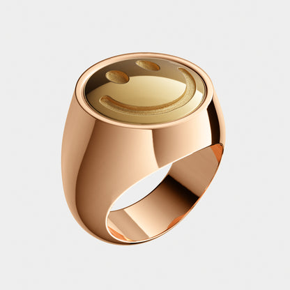 Siegelring Smiley Gold